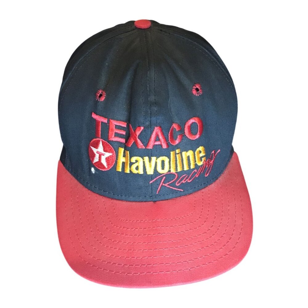 Vintage Snapback Hat Black & Red Davey Allison Signature NASCAR Adjustable Cap